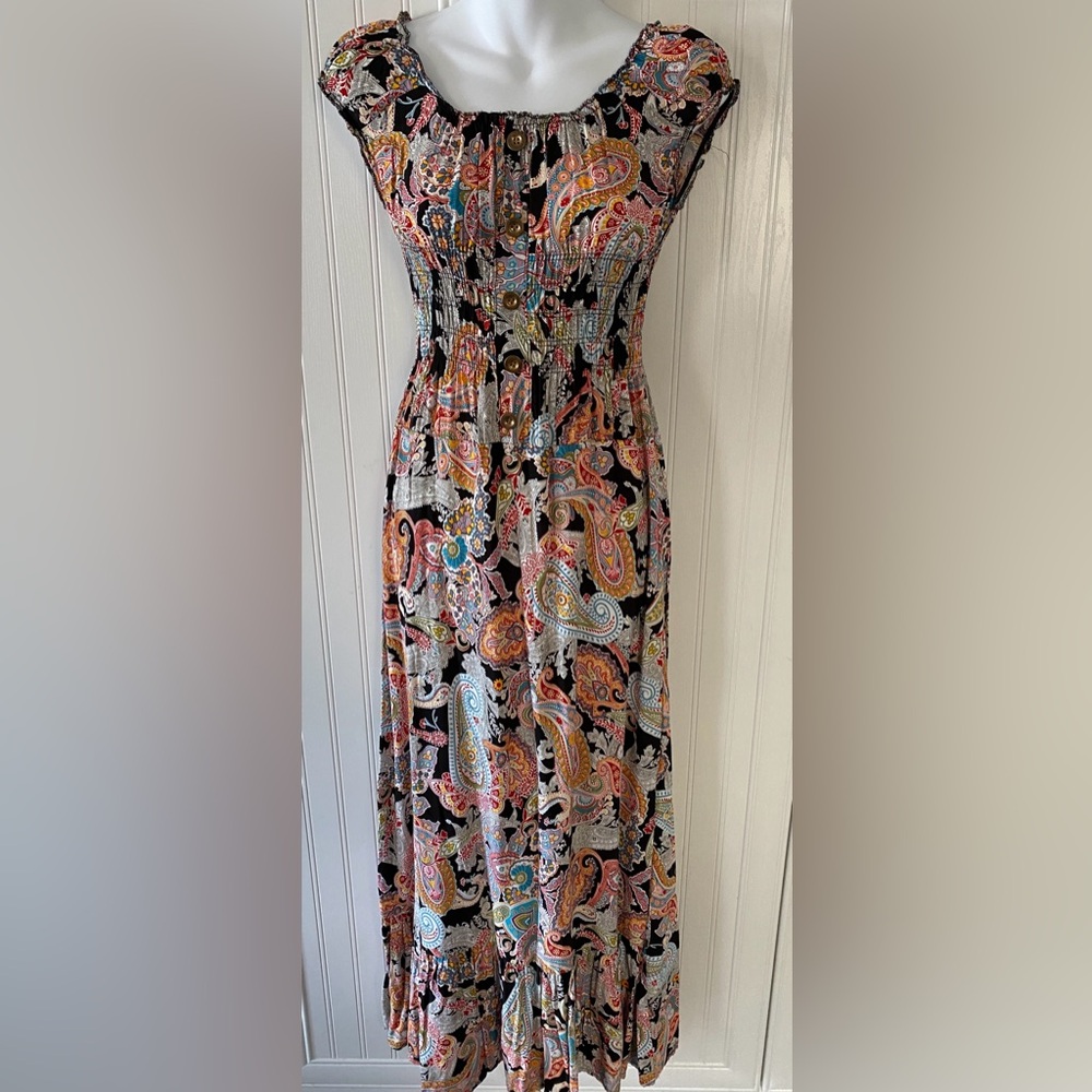 Paisley Print Maxi Dress